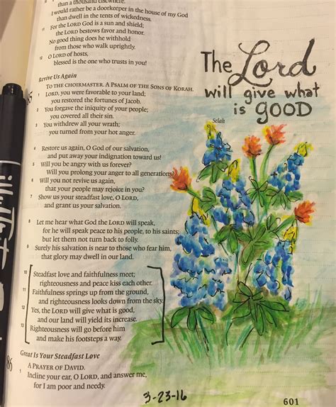 Psalm 85 12 Bible Art Journaling By Patjournals Bible Art Journaling