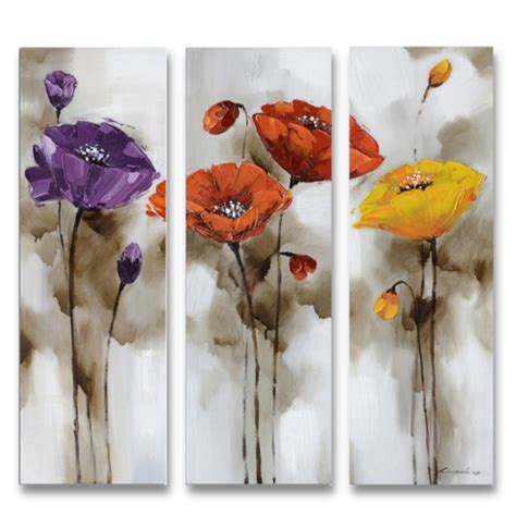 Canvas Flowers 3 Piece - 900x900mm Each | Shop Today. Get it Tomorrow ...