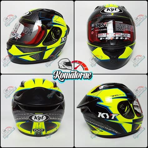 Jual Helm Kyt Rc Yellow Fluo Black Full Face Shopee Indonesia