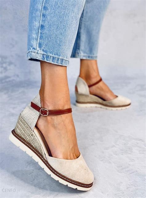 Espadryle Na Koturnie Ellio Beige Ceny I Opinie Ceneo Pl