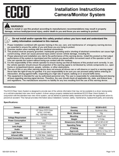 Ecco Ec2014 Svc Installation Instructions Manual Pdf Download Manualslib