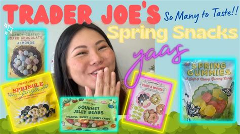 Trader Joe S Spring Snack Haul Taste Test Youtube