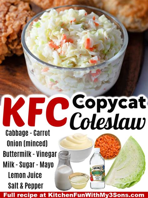 Copycat Kfc Coleslaw Recipe L Kitchen Fun With My 3 Sons