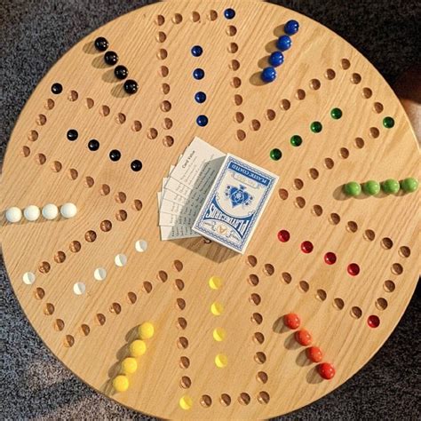 Oak Card N Marbles Board Game 46 Player Large Wahoo Etsy