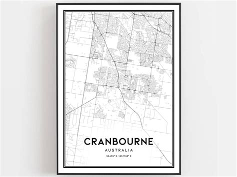 Cranbourne Map Print Cranbourne Map Poster Wall Art - Etsy