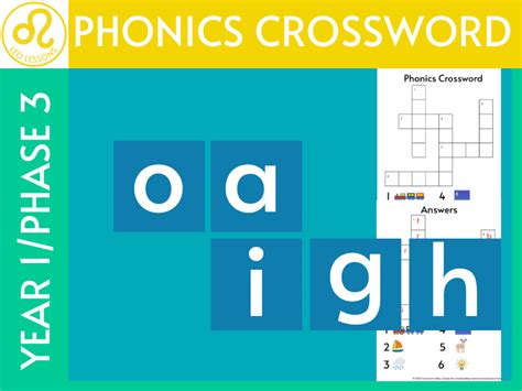 Stage 3 Phonics Ai Oa Igh Crossword Teaching Resources