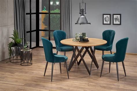 Трапезна маса с кръгъл дървен плот Молина – GRANDecor.bg | Hotel chair ...