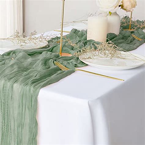 Best Sage Green Cheesecloth Table Runners