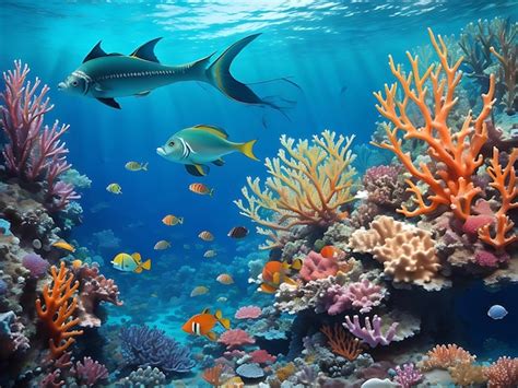 Premium Ai Image An Underwater Paradise With Vibrant Coral Reefs