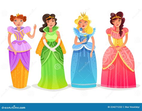 Princesses Cartoon Set Stock Vector Illustration Of Princess 224271232