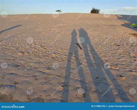 Dunas E Sombras Na Praia De Jose IgIgnacio Uruguay Foto De Stock