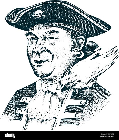 Pirate Portrait Captain Man On Ship Traveling Through The Oceans And