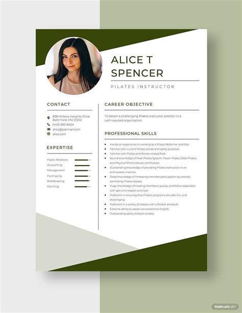 Pilates Instructor Resume in Word, Pages - Download | Template.net