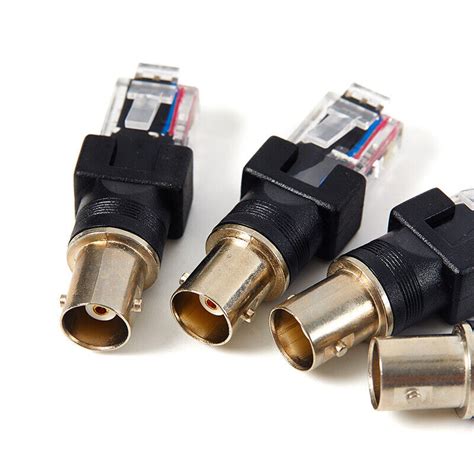 1pc Black Connector Bnc Female Jack To Rj45 Male Plug Rf Adapter Coaxial O Ebay