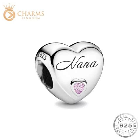 Nana Heart Charm Genuine 925 Sterling Silver Fits Pandora Etsy