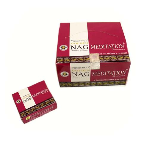 Golden Nag Temple Vijayshree Nag Meditation Incense Cones 12pks The