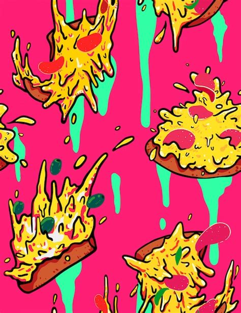 Premium Vector Fun And Colorful Pizza Doodle Seamless Pattern