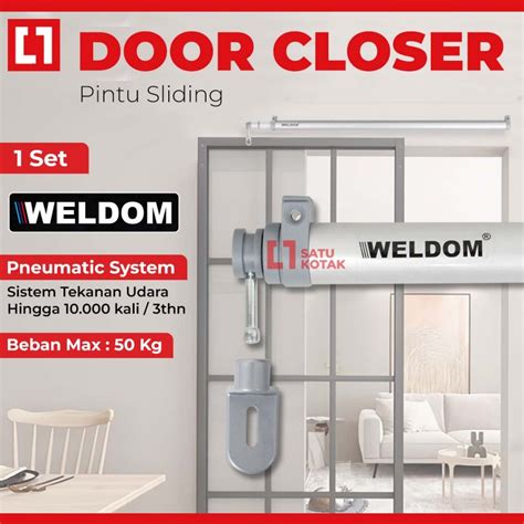 Jual Rail Door Closer Sliding Rel Penutup Pintu Geser Otomatis Weldom