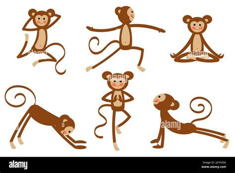 funny and cute monkey doing yoga poses Stock Vector Image & Art - Alamy