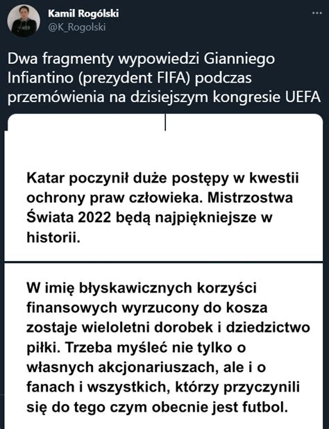 ABSURDALNE słowa Prezydenta FIFA o MŚ w Katarze xD Footroll