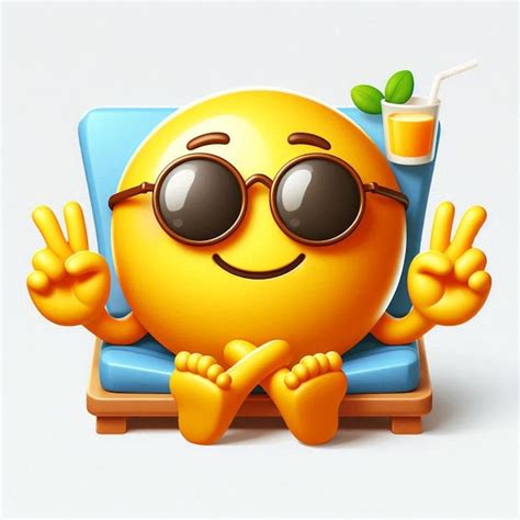 Relax Web Stickeryellow Emoji White Backgrounds Premium Ai Generated