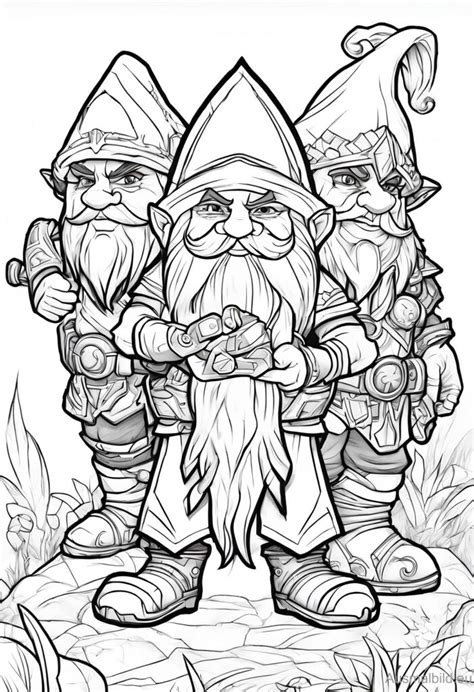 Gnome Fantasy Ausmalbild Eu