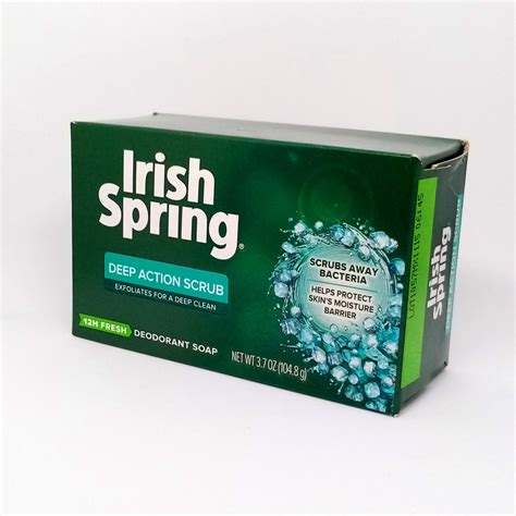 Irish Spring DEEP ACTION SCRUB DEODORANT SOAP EXFOLIATES FOR A DEEP