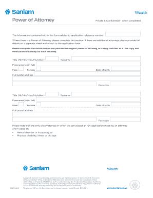 Fillable Online Sanlam Co Power Of Attorney Sanlam UK Sanlam Co Fax