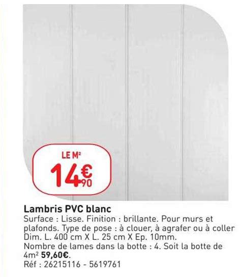 Promo Lambris Pvc Blanc Chez WELDOM ICatalogue Fr