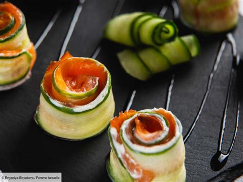 Roul S De Courgettes Au Saumon Fum Et Fromage Frais La Recette