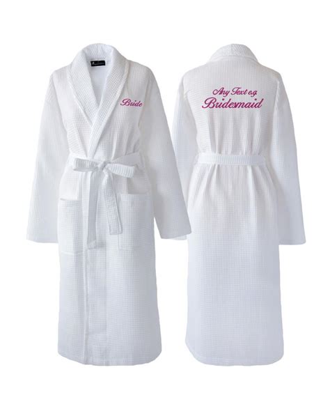 Fully Personalised White Waffle Wedding Dressing Gown Withcongratulations