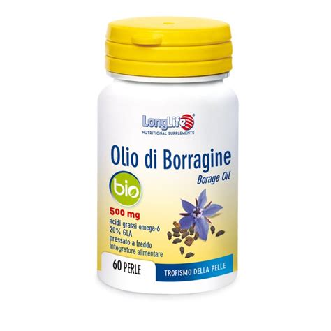 Aceite de Borraja Ecológico 500mg LongLife 60 Perlas Farmacia Loreto