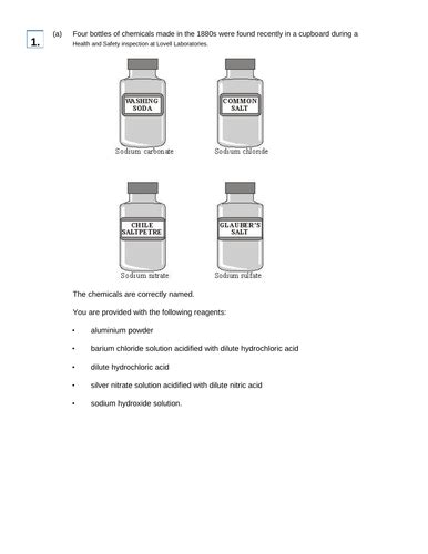 Aqa Gcse Chemistry 9 1 C125 Tests For Negative Ions Required