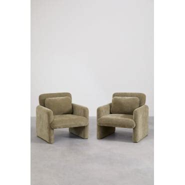 Pack Of Jeison Chenille Armchairs Sklum