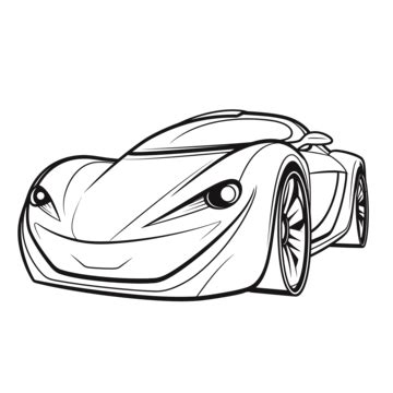 Sports Car Coloring Page On A White Background Outline Sketch Drawing ...