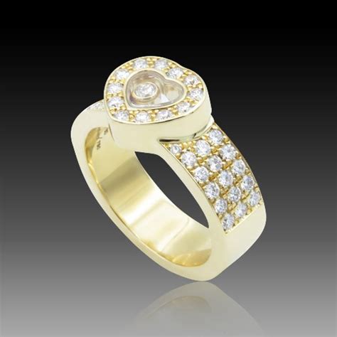 Bague Chopard Happy Diamonds Or Jaune 18k Diamants Taille 51