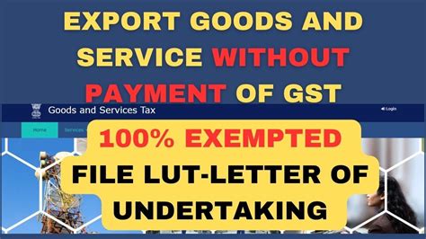 Exempted File Lut Letter Of Undertaking Export Goods And Services