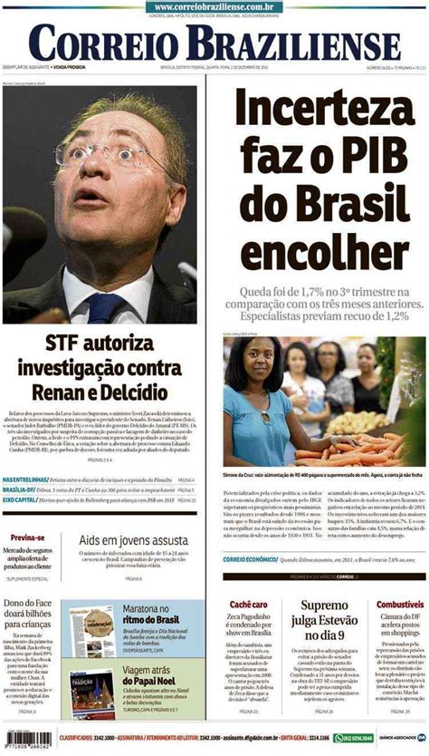 Confira A Capa Do Jornal Correio Braziliense Do Dia 02 12 2015