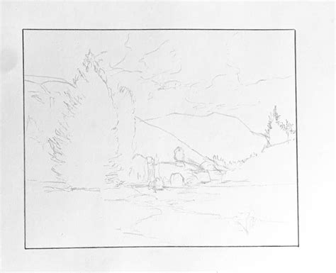 Draw Landscape Step By Step - How To Draw A Landscape With Pencil Step ...