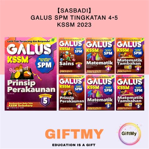 SasbadiGalus SPM Tingkatan 4 5 KSSM 2023 Buku Latihan SPM Lazada