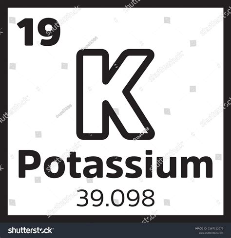 Periodic Table Element Potassium Potassium Icon เวกเตอรสตอก ปลอดคา