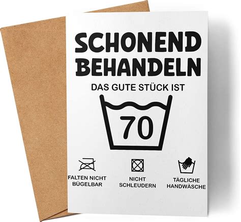 Schonend Behandeln Das Gute Stück ist 70 Karte Geburtstag Runder