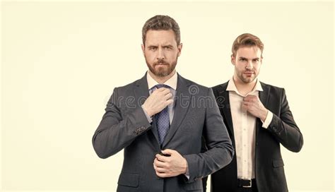 Two Men In Formal Suit Isolated On White Business Stock Image Image