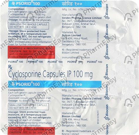 Psorid 100 Mg Capsule 5 Uses Side Effects Price And Dosage Pharmeasy