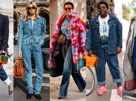 The Street Style Crowd Wore Blue Denim On Day Of Paris Fashion Week