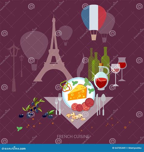 Franse Keuken En Cultuur Het Voedsel Franse Wijn En Kaas Van Frankrijk
