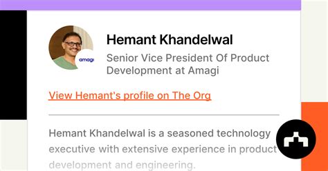 hemant khandelwal senior vice president  product development