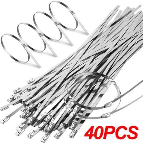 Pcs Heavy Duty Metal Cable Ties Stainless Steel Self Locking Cable