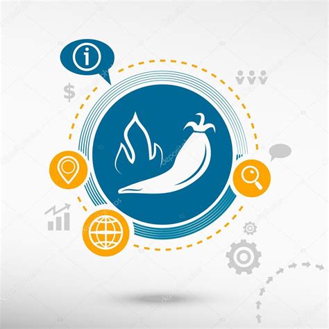 Hot Pepper Icon And Creative Design Elements Stock Vector By Marsemve Gmail 127860730