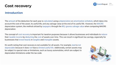 Introduction To Cost Recovery Video Examprep Ai Cpa Review